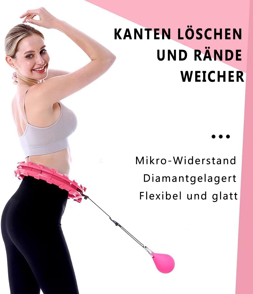 Voarge Will Not Fall Hula Hoop Verstellbarer Waist，Hula Hoop Gewichtsverlust, mit 360 ° Massage Noppen und 24 Abnehmbarer Einstellbar Breit Bewegliche Reifens, für Kinder Erwachsene Anfänger Abnehmen