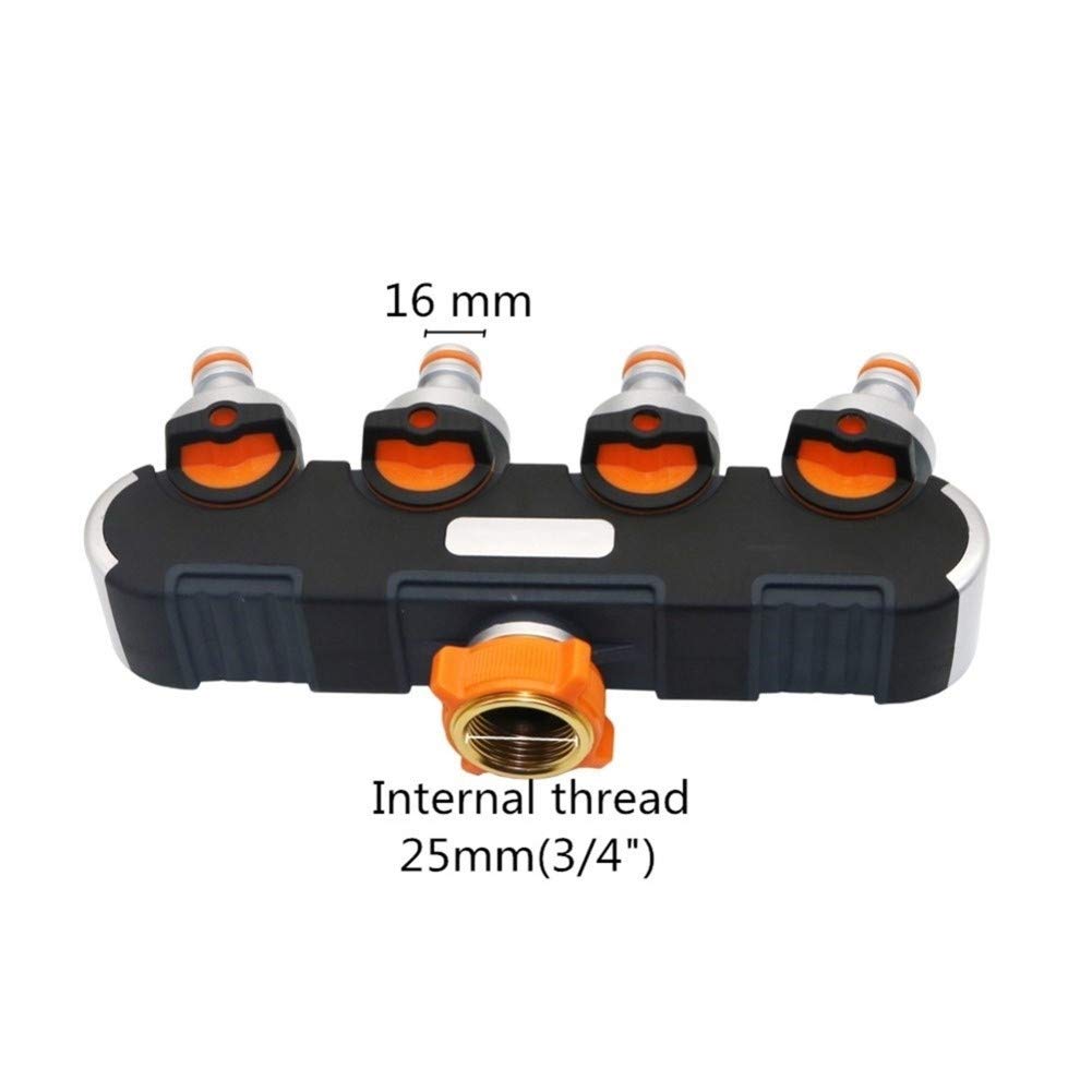 Conector de Agua de riego, Herramientas de Lavado de riego para Coche, 1 Pieza, Conectores de Grifo de 4 vías para jardín, Divisor de Tubo de Manguera de Metal, Goteo de plástico