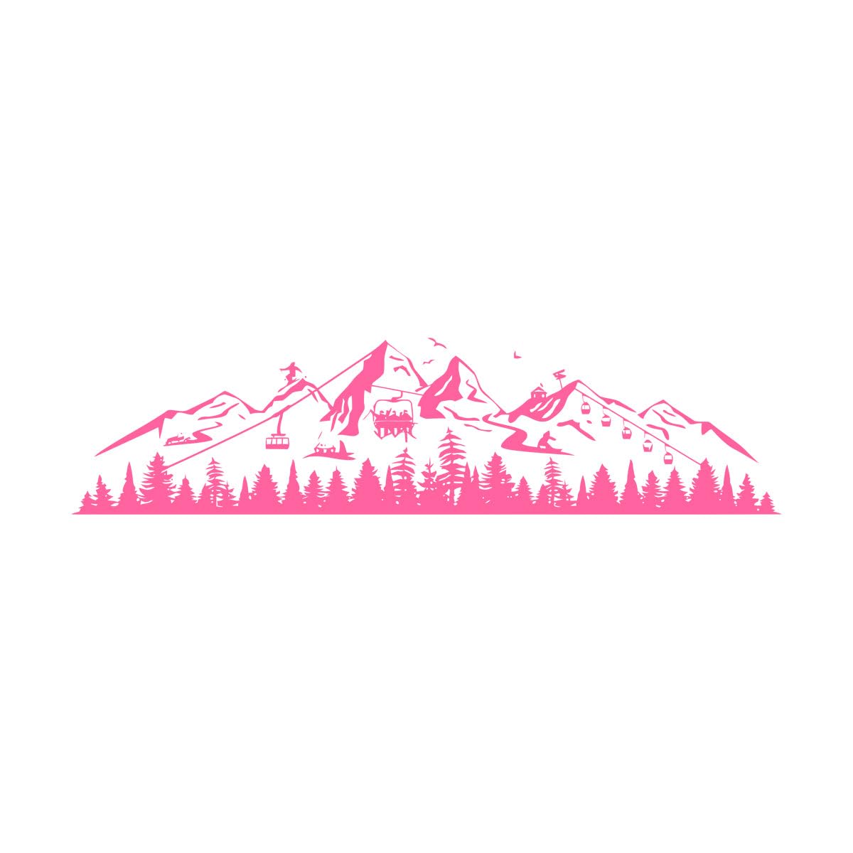 Camping Rv Winter Ski Mountain Snow Wall Sticker Nursery Kids Room Stunt Trick Skiing Sport Wall Decal Motorhome Small - 56x14cm โ image 1