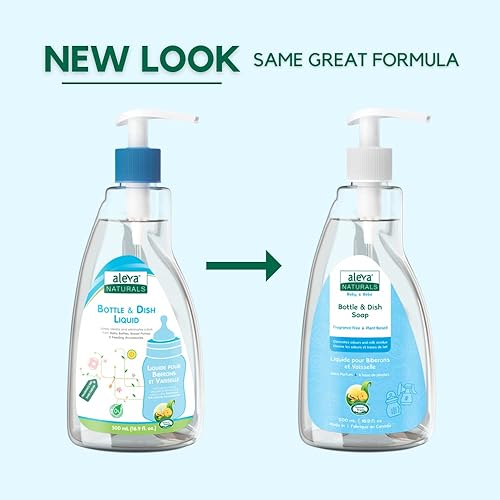 Miniatura 3 de Aleva Naturals Líquido hipoalergénico para biberón y lavavajillas, fórmula a base de plantas y sin fragancia, jabón para lavar platos para limpiar