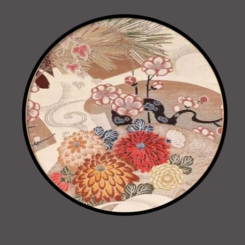 Jinchuan 円形 和風 壁画 アートパネル 高級 インテリア絵画 壁掛け装飾 PVC/アルミフレーム 飾り絵 壁飾り 部屋飾り リビング 玄関 ダイニング
