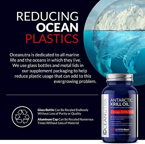 Miniatura 7 de Aceite de krill orgánico 100% puro 1000 mg, suministro de 180 días, Omega 3, concentración más alta 56% fosfolípidos, capturado en la naturaleza,