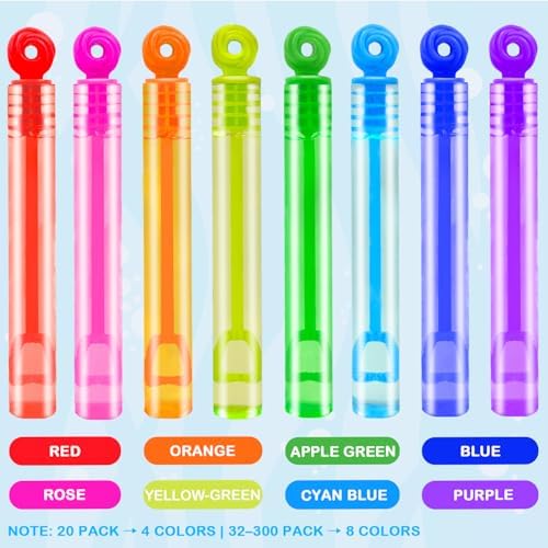 Bubbles Party Favors Supplies for Kids,20-300 Pack Mini Bubble Wand Toy for Toddler, Small Goodie Bag Stuffer Camping Outdoor, Preschool Kindergarten Graduation End of The Year School Students Gifts — view 3