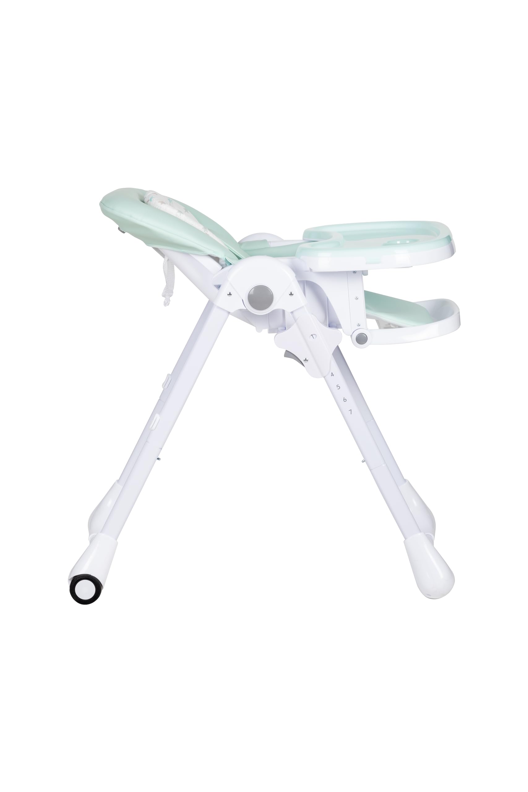 PLASTIMYR Twinkle | Trona Bebé Portátil Reclinable | Silla para Bebé (Mint) | Trona Evolutiva y Plegable · 7 Alturas · Con Bandeja, Ruedas y Asiento Lavable · Mint 60x85x109cm