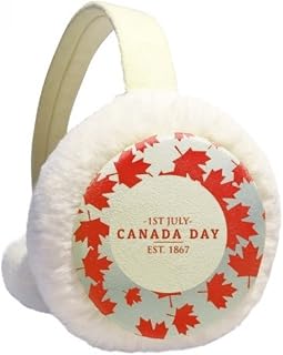 Canábado Dia 4 de julho EST 1867 Maple Leaf Winter Ear Warmer Cable Knit Furry Fleece Earmuff Outdoor
