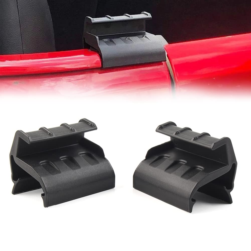 55395760AE, 55395761AE Soft Top Parts Back Window Brackets, 1 Pair Left & Right Rear Tailgate Bar Retainer Clips Replacement for Jeep Wrangler JK 2007-2017
