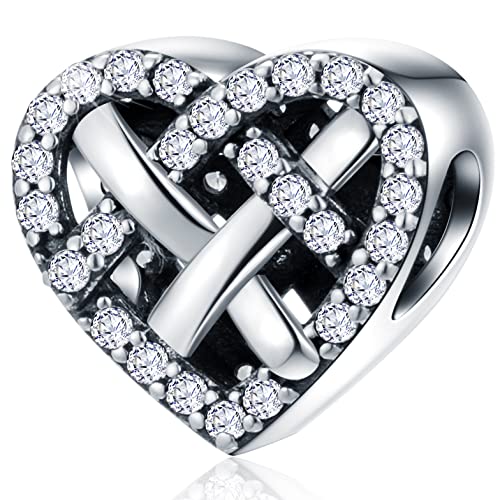 Image of Valentines Day Charm-925 Sterling Silver Kissing Couple, Adoption Symbol, Princess Heart, Cupid's Arrow, Love Birds Pendant Beads, fits European Charms Bracelet, Gifts for Women /Bride /Daughter