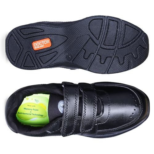 DOCTOR EXTRA SOFT Unisex-Child/Kids/Adults Black & White Gola Shoes with Memory Foam Cushion & Anti-Bacterial Technology| Ideal for School,Formal,Casual,Uniform,Running| Comfort... - Image 7