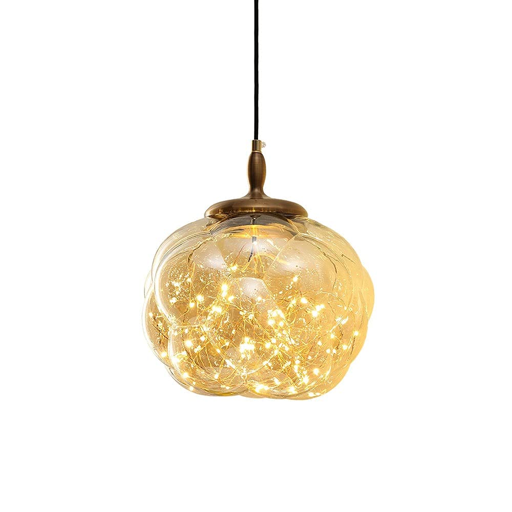Lámpara colgante de vidrio transparente Gypsophila moderna con cable