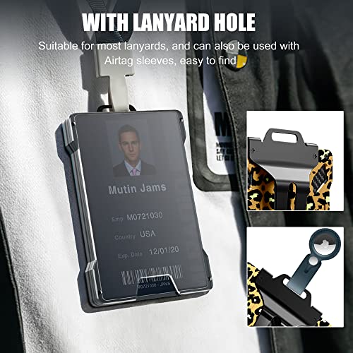 Image of Wallet For Men - Slim Aluminum Metal Money Clip, Leopard print