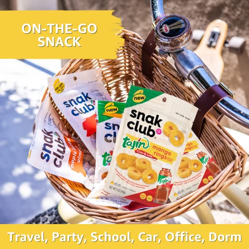 Snak Club Tajin Mango Rings, Chili & Lime Sweet And Spicy Gummy Snacks, Mild In Heat Bold In Flavor, Vegan Gluten-Free Snack, 2.5Oz Grab 'N Go Individual Pack, 12 Count #TOP4