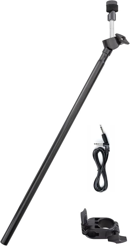 Roland V-Drums Brazo de platillo de 30 pulgadas con rótula, abrazadera para rack y cable de conexión Silverline Audio de 10 pies