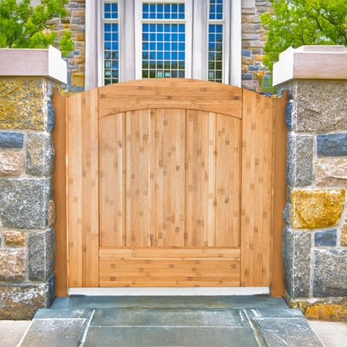 Bamboo Fence Gate for Garden & Yard – Decorative Outdoor Privacy Gate Using Carbonized Bamboo – Fence Panel Gate for Lawn, Patio & Entryway