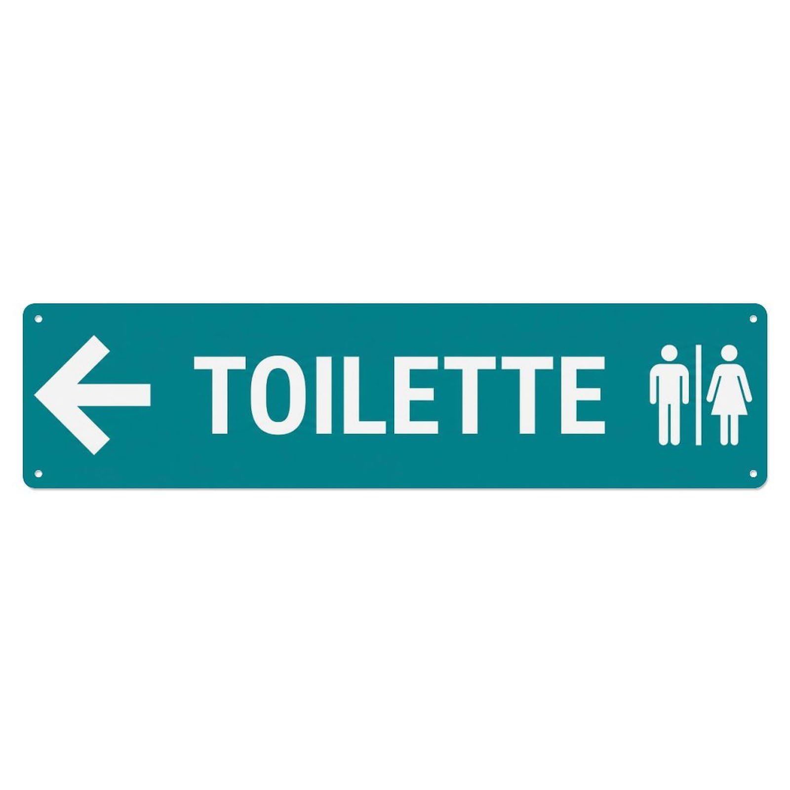 Olhnbad 4X16inch(10X40cm) Toilette Left Arrow Directional Metal Tin Sign