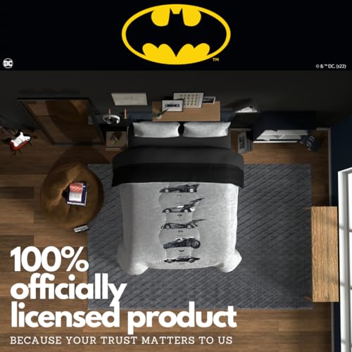 Image of Franco Collectibles Batman DC Comics Classic Bedding Super Soft Cozy Microfiber Reversible Comforter, Queen, (Officially Licensed Product)