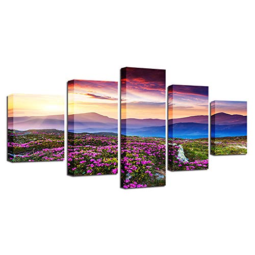 Image sur verre tableau mural lavande en toile intissée haute définition
