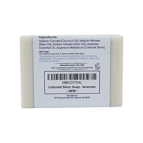 Miniatura 2 de Jabón de plata coloidal con aceite esencial de lavanda.