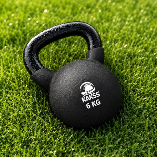 Image of Kakss Half Coating Neoprene Kettlebell (black, 6kg)