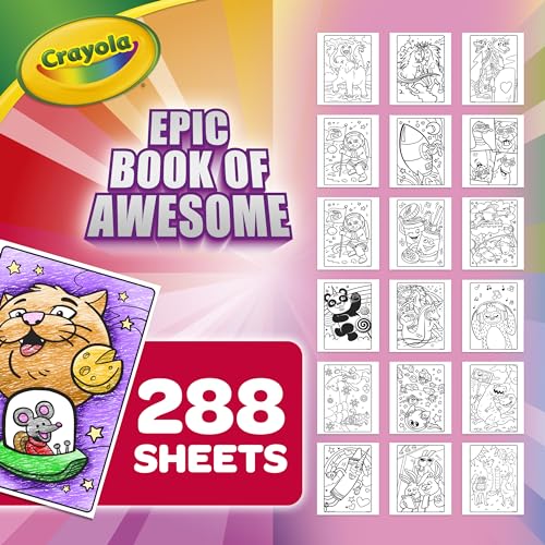 Crayola 04-0585 Epic Book Of Awesome (288 Pages), Kids Coloring Book Activity Set, Animal Coloring Pages, Holiday Gift thumb #2