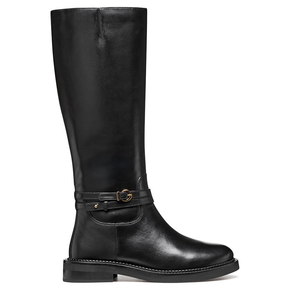 Geox D Serilda Knee High Boot, Nero, 39,5 Eu, Nero, 39.5 Eu-image