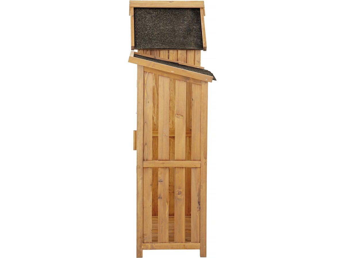 Habitat et Jardin Gartenschrank aus Holz mit Kaminholzablage Noé 136 x 57 x 170 cm Braun