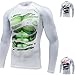 Khroom Hochwertiges Herren Langarm Funktionsshirt | Perfekt für Fitness & Gym - Kompressionsshirt im stylischen Helden Design als Longsleeve (Hulk, XXL)