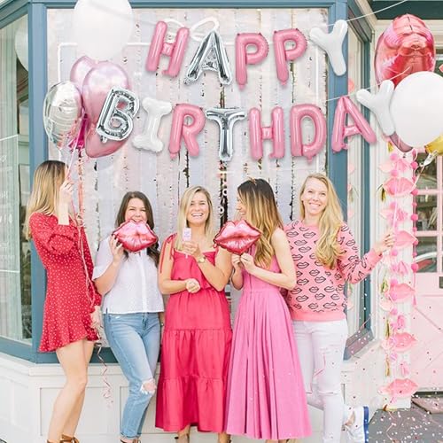 image for TONIFUL Happy Birthday Balloons Banner 16 Inch Mylar Foil Letters Birt
