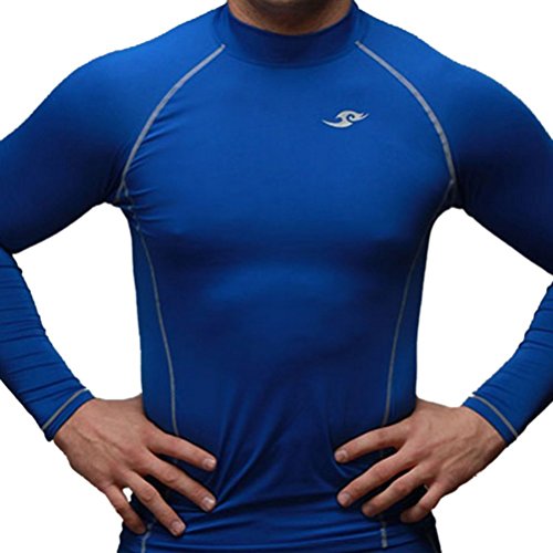 JustOneStyle New 039 Skin Tight Compression Base Layer Blue Running Shirt Mens S - 2XL (2XL)
