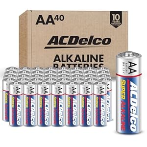 ACDelco 40-Count AA Batteries, Maximum Power Super Alkaline Battery, 10-Year Shelf Life, Reclosable Packaging, Blue