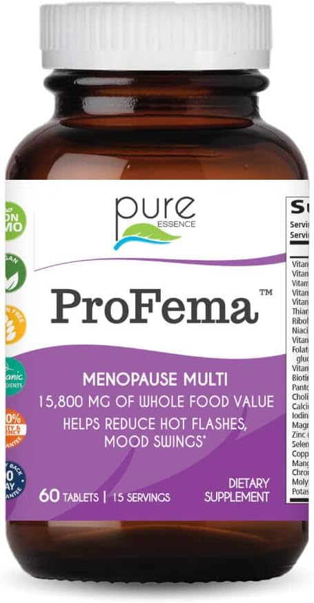 Pure Essence Labs ProFema - Multivitamin for Women - Natural Menopause Relief Supplement - Promotes Hormone Balance, Reduces Hot Flashes, Mood Swings, Night Sweats (120 Capsules)