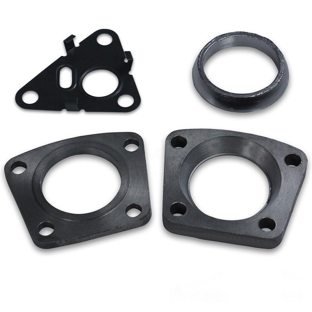 Collettore di Scarico 070253017A con Kit Guarnizioni 070253017B in Ghisa Duttile Compatibile con Transporter, Multivan, Touareg 2.5 TDI AXD, AXE, BAC, BLJ (POSIZIONE GOMITO 90°, GOMITO 90°)