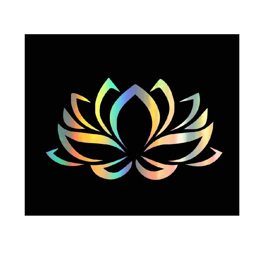 Lotus Flower Bumper Window Car Sticker Automobiles Motorcycles Exterior Accessories Vinyl Decals(Laser,16CM X 9CM)