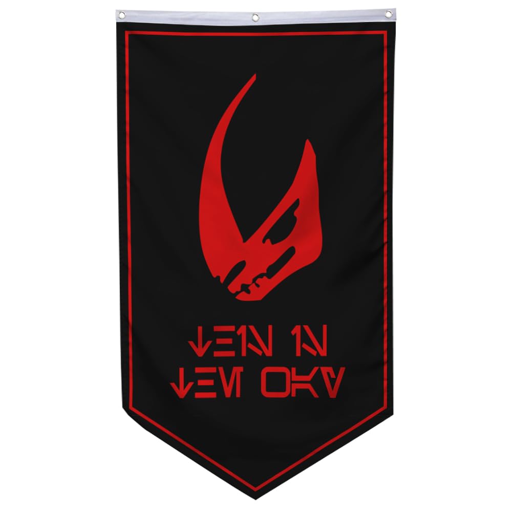 Mudhorn Signet Flag banner Mandalorian Flag Banner Man Cave Bed Room Home Office Party Decor 30x50 Inch (black 2)