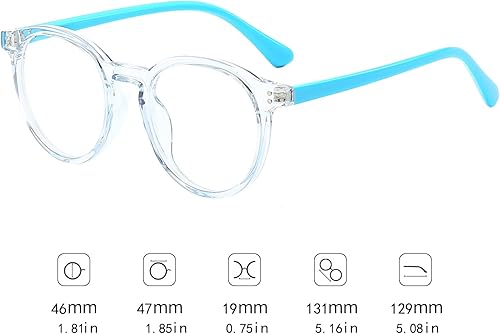 Miniatura 6 de FANNYGO Paquete de 2 lentes de bloqueo de luz azul para niñas y niños, lentes transparentes de bloqueo de computadora para niños y niñas de 4 a 12