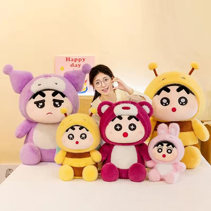 Image of Y U COLLECTION Plush Character Stuffed Toy, 30 cm, Purple and White, Kawaii Design, Super Soft Stuffed Toy