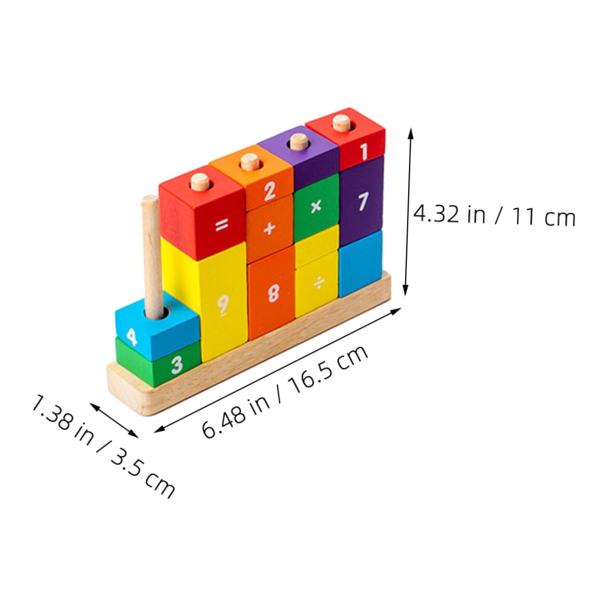WOONEKY Buntes Holzspielzeug Zahlenrechnen mit Zahlen und Rechenzeichen Sicheres Langlebiges Montessori Lernspielzeug für Vorschulkinder zur Spielerischen der Mathematikfähigkeiten
