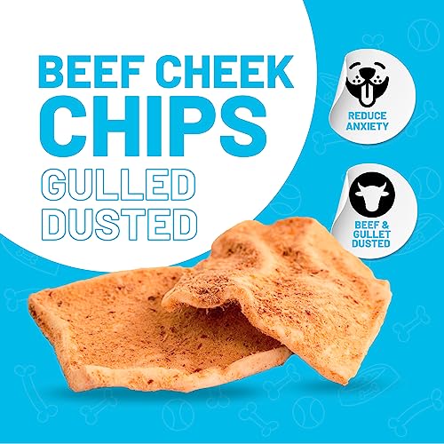 Sitka Farms Beef Cheek Chips Gullet Flavor (21 Onz) Premium Dog Chews - Gullet Flavor Dog Treats - Natural Rawhide Free Treat - Long Lasting Dog Snacks #TOP1