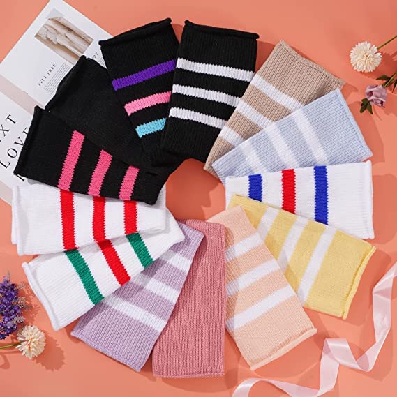 Abodhu Plus Size Thigh High Socks for Thick Thighs Women- Extra Long Widened Extra Long Thick Knit: Black & Light Pink