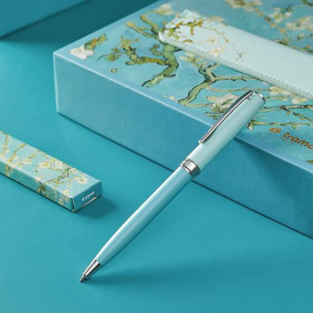 Metallstifte Drehbarer Kugelschreiber Stifte Taschenformat Mit PU Beutel 3 Ersatz Stiftminen Für Business Kugelschreiber Sets Macaron Blau Mit PU Stiftbeutel 3 Extras Austauschbare Minen