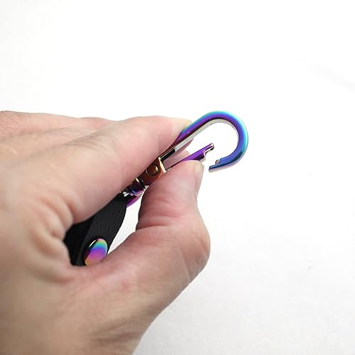 Miniatura 4 de Ganchos giratorios de metal arcoíris con anillos en D arcoíris y hebillas deslizantes para bolso de arco iris Tri-Glides