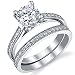 1.25 Carat Round Brilliant Cubic Zirconia Sterling Silver 925 Wedding Engagement Ring Band Set Sizes 4 to 11