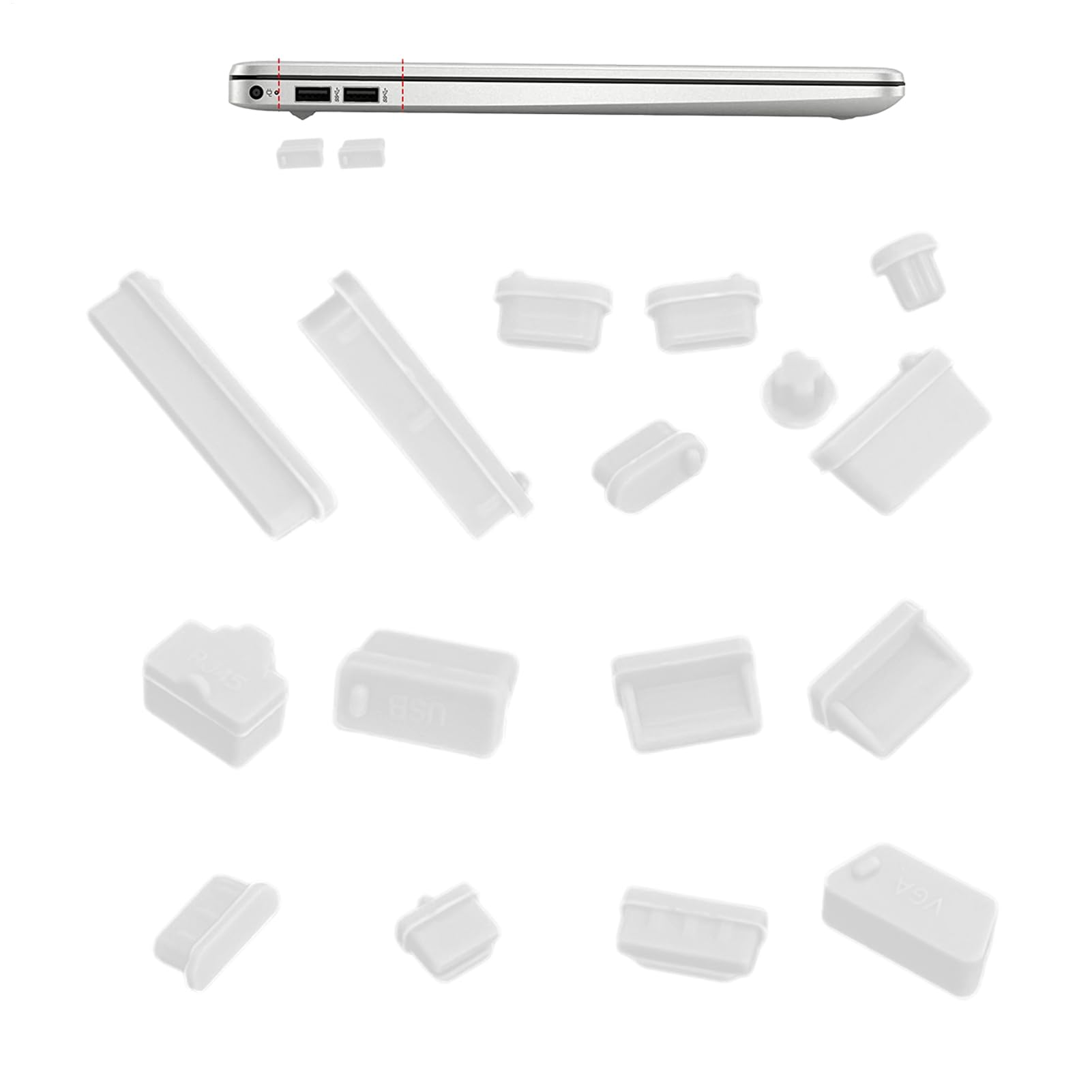 Bouchons Anti-poussière USB Silicone Souple pour PC de Bureau, Cache-Ports Ordinateur Portable