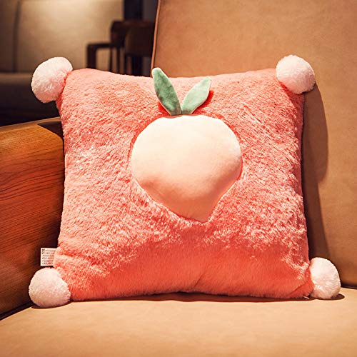 KFGISD, Cojines 2 en 1, Manta de Viaje, Manta de Almohada 2 en 1, Manta de Felpa Cuadrada con Forma de Fruta.,Cojín y Manta