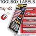 Magnetic Tool Box Organizer Labels (Green Edition) Organize Boxes, Drawers & cabinets Quick & Easy, fits All Brands of 'Steel' Tool Chest Including Craftsman & Snap-on