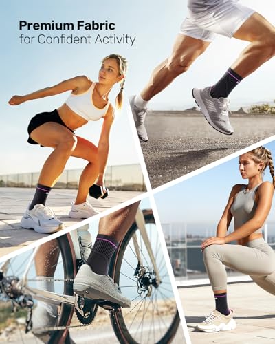 Rakiie Ankle Brace for Sprained Ankle 1 Pair, High Elasticity Ankle Support for Women Men, Compression Socks for Plantar Fasciitis Relief, Foot Sleeves for Achilles Tendonitis Pain Relief, Pink S - Thumbnail 6