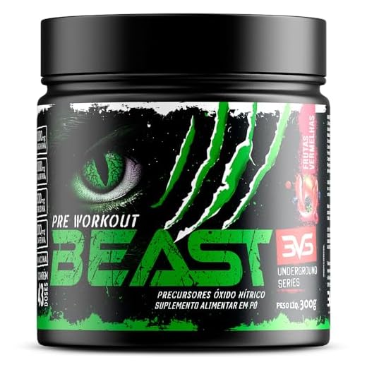 3VS Nutrition Pré-Treino Beast 300g Sabor Frutas Vermelhas