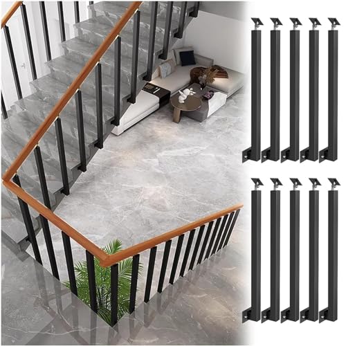 Poste de barandilla de escalera con soporte de ángulo ajustable 270° en metal negro