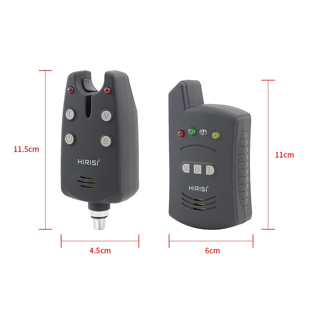Hirisi Tackle Wireless Fishing Alarm Set 1+5.1 cm Schutzhülle für Karpfenangeln B1236