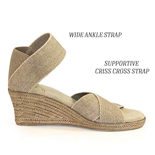 Cannon Criss-Cross Espadrille Wedge Sandal - Linen - Size 9 - by Charleston Shoe Co.2