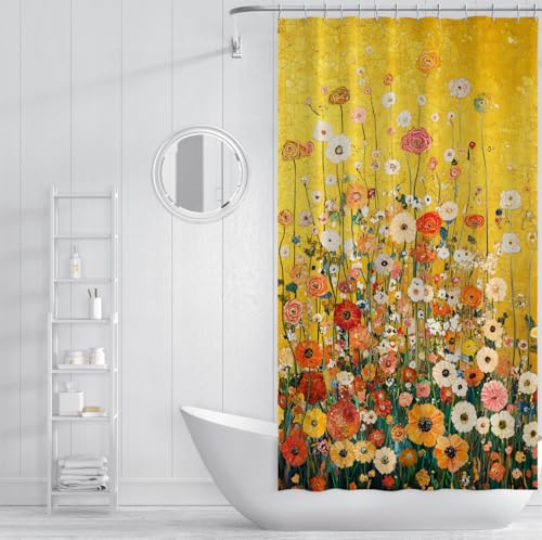 Rideau de douche doré vintage en tissu polyester de qualité - 4